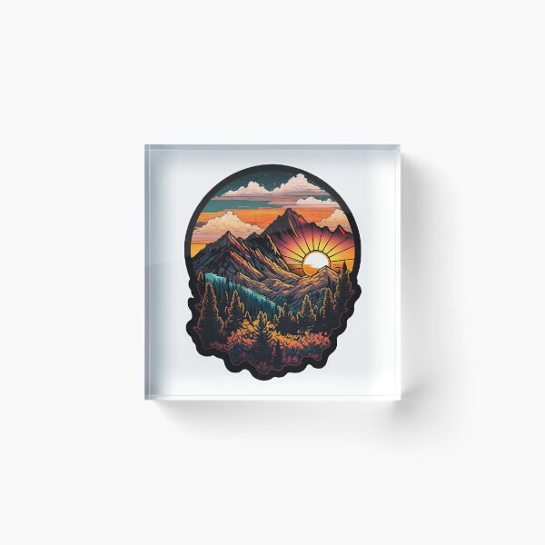 Item preview, Sticker Mountain Beautiful Sunset Art designed and sold by Damian Sobczyk.