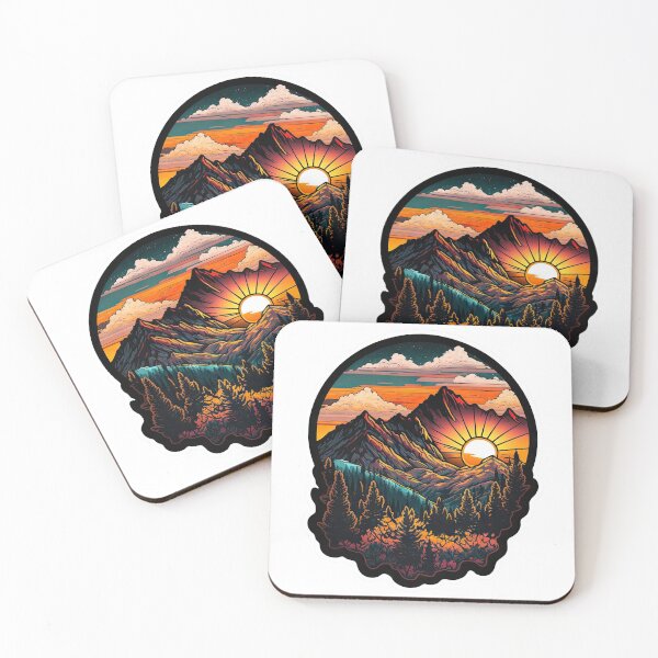 Item preview, Sticker Mountain Beautiful Sunset Art designed and sold by Damian Sobczyk.