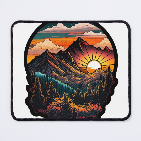 Item preview, Sticker Mountain Beautiful Sunset Art designed and sold by Damian Sobczyk.