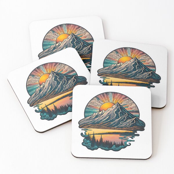 Item preview, Sticker Mountain Beautiful Sunset Art designed and sold by Damian Sobczyk.