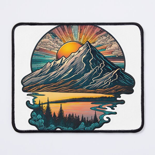 Item preview, Sticker Mountain Beautiful Sunset Art designed and sold by Damian Sobczyk.