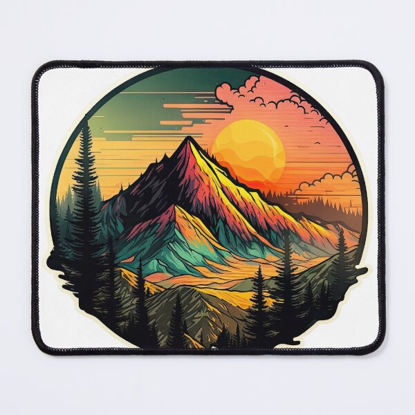 Item preview, Sticker Mountain Beautiful Sunset Art designed and sold by Damian Sobczyk.