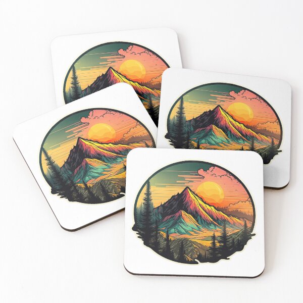 Item preview, Sticker Mountain Beautiful Sunset Art designed and sold by Damian Sobczyk.
