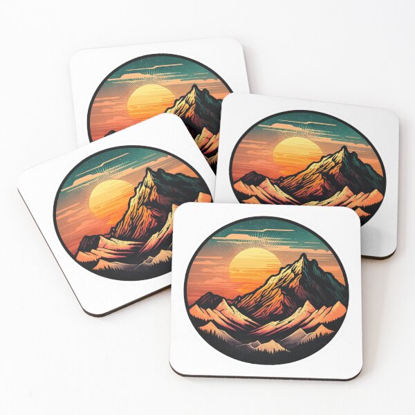 Item preview, Sticker Mountain Beautiful Sunset Art designed and sold by Damian Sobczyk.