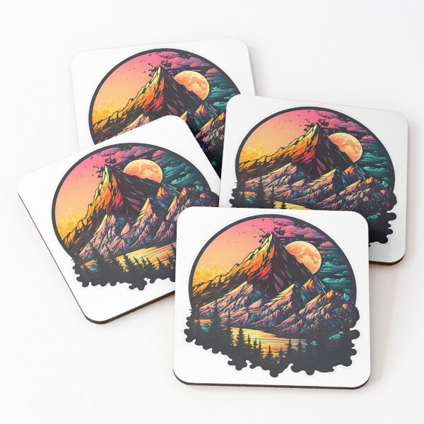 Item preview, Sticker Mountain Beautiful Sunset Art designed and sold by Damian Sobczyk.
