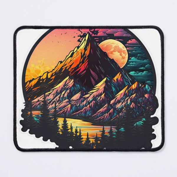 Item preview, Sticker Mountain Beautiful Sunset Art designed and sold by Damian Sobczyk.