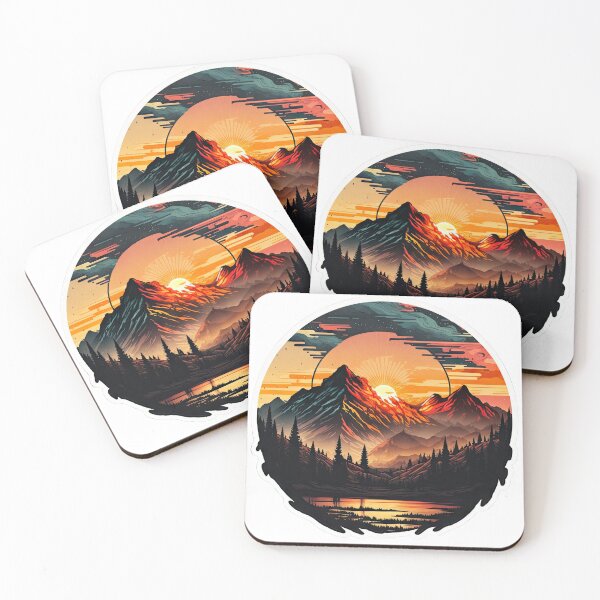 Item preview, Sticker Mountain Beautiful Sunset Art designed and sold by Damian Sobczyk.