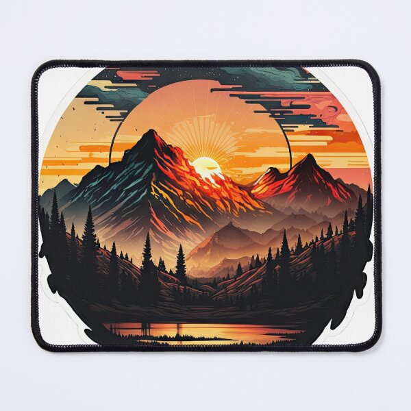 Item preview, Sticker Mountain Beautiful Sunset Art designed and sold by Damian Sobczyk.