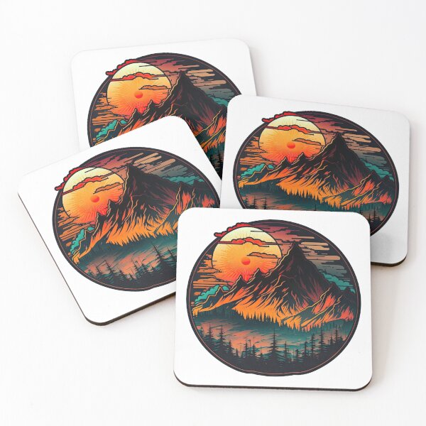 Item preview, Sticker Mountain Beautiful Sunset Art designed and sold by Damian Sobczyk.