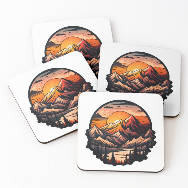 Item preview, Sticker Mountain Beautiful Sunset Art designed and sold by Damian Sobczyk.