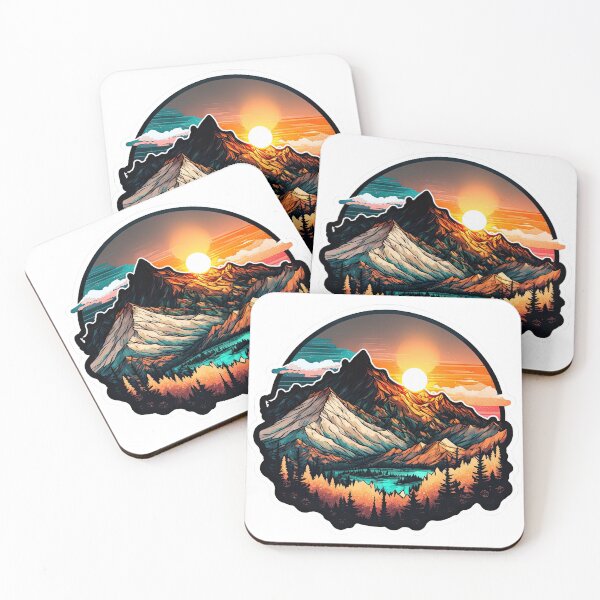 Item preview, Sticker Mountain Beautiful Sunset Art designed and sold by Damian Sobczyk.