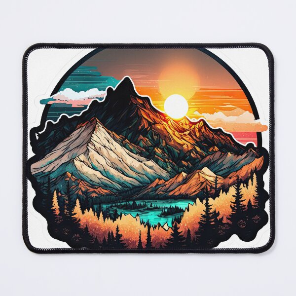 Item preview, Sticker Mountain Beautiful Sunset Art designed and sold by Damian Sobczyk.