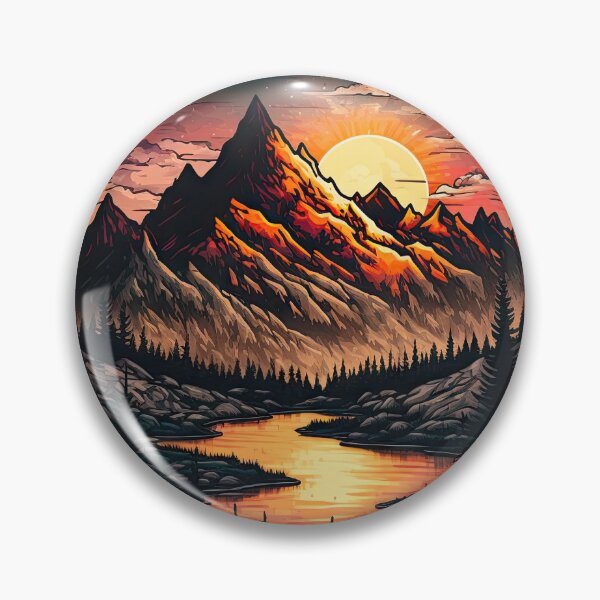 Item preview, Sticker Mountain Beautiful Sunset Art designed and sold by Damian Sobczyk.