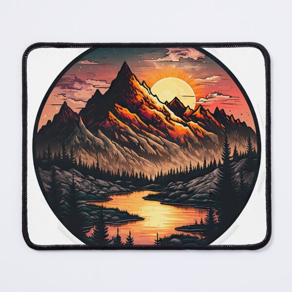 Item preview, Sticker Mountain Beautiful Sunset Art designed and sold by Damian Sobczyk.
