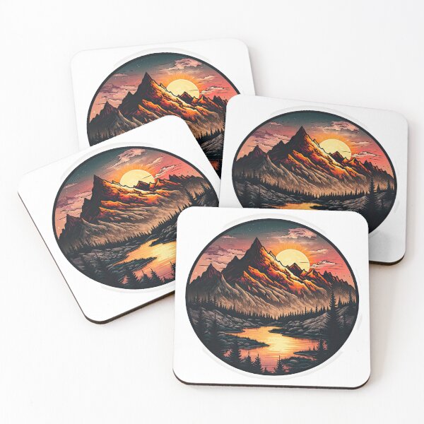Item preview, Sticker Mountain Beautiful Sunset Art designed and sold by Damian Sobczyk.