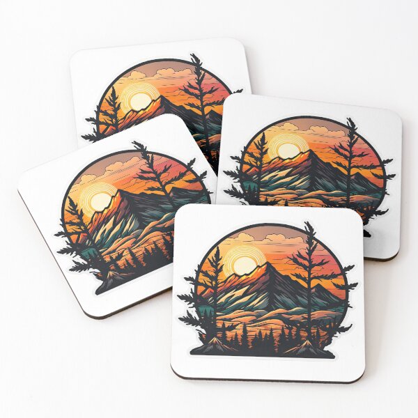 Item preview, Sticker Mountain Beautiful Sunset Art designed and sold by Damian Sobczyk.