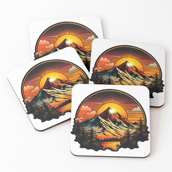 Item preview, Sticker Mountain Beautiful Sunset Art designed and sold by Damian Sobczyk.
