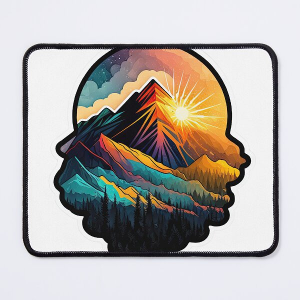 Item preview, Sticker Mountain Beautiful Sunset Art designed and sold by Damian Sobczyk.