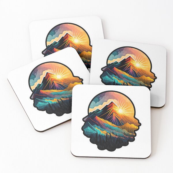 Item preview, Sticker Mountain Beautiful Sunset Art designed and sold by Damian Sobczyk.