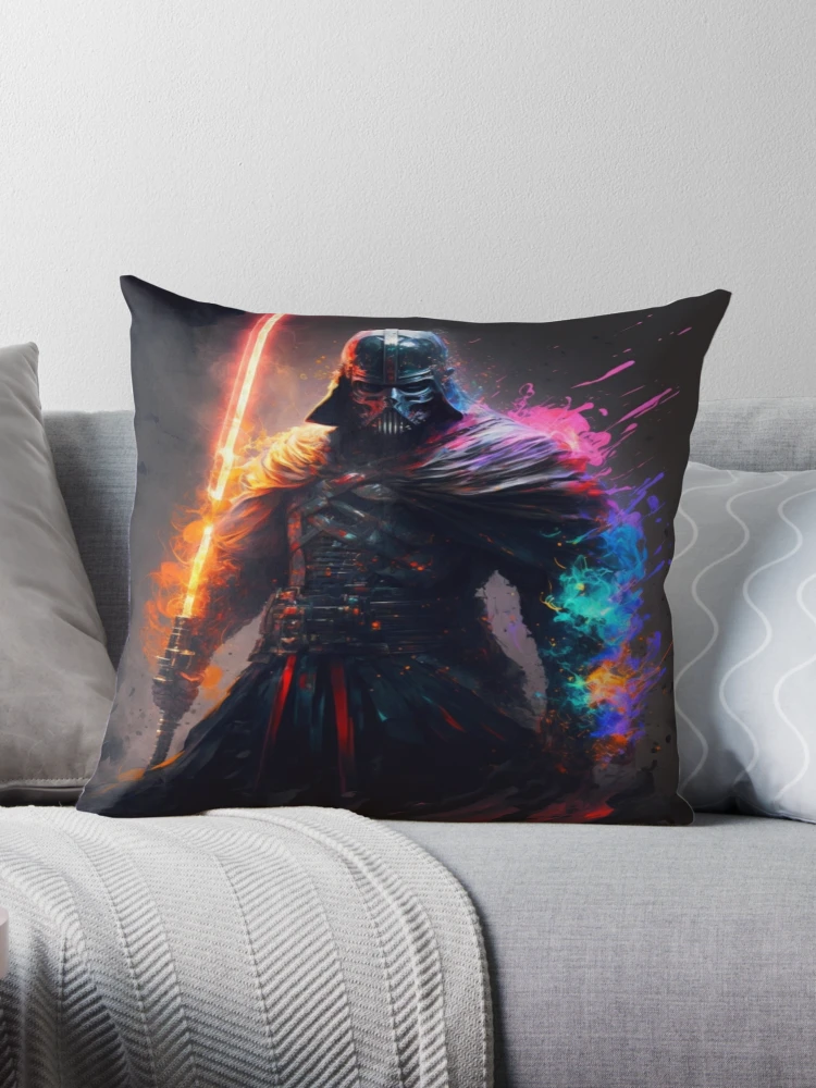 Darth Vader - Star Wars Art - Blue Black Throw Pillow