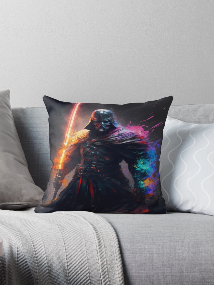 Darth Vader - Star Wars Art - Blue Black Throw Pillow