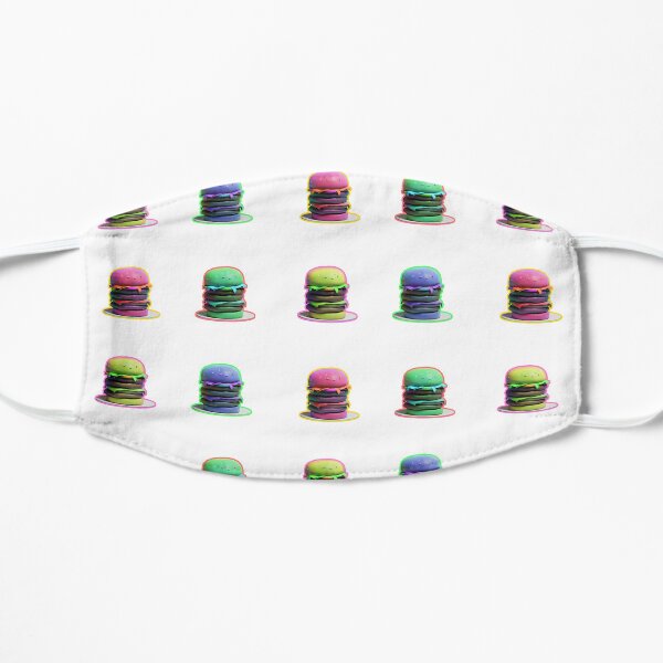 Neon Burger Set 3D Flat Mask