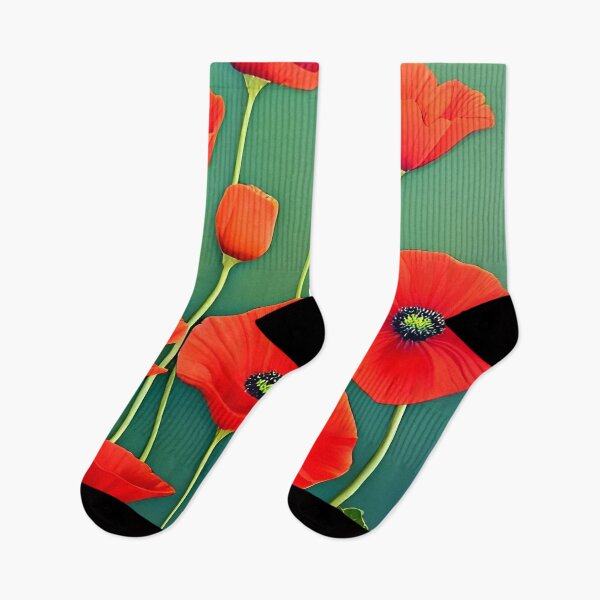 Item preview, Poppies on a green background print designed and sold by scottanderson2.