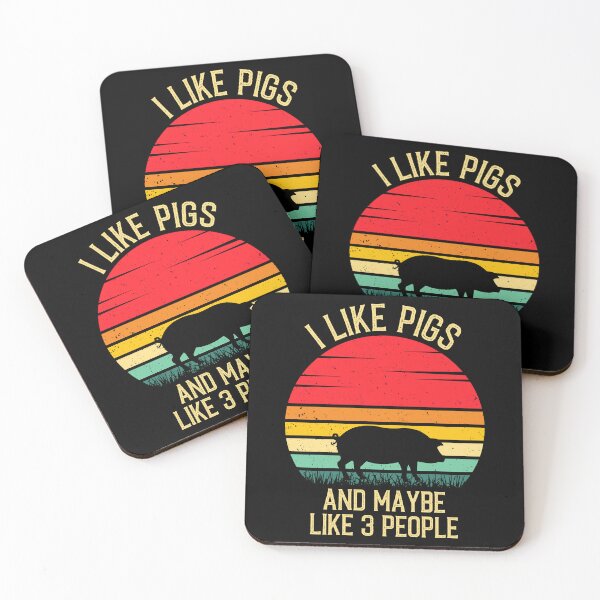 Item preview, I Like Pigs And Maybe Like 3 People - Retro Vintage Funny Pig Lovers Gift designed and sold by Creative Angel.