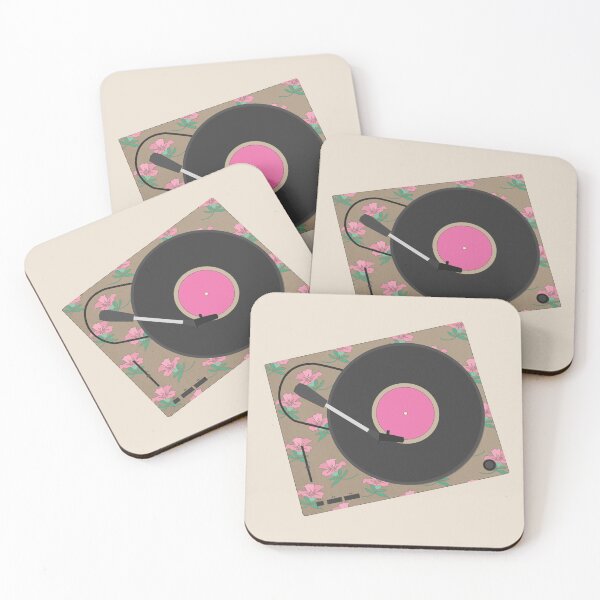 Item preview,  Floral Pink Retro Turntable designed and sold by dailycake.