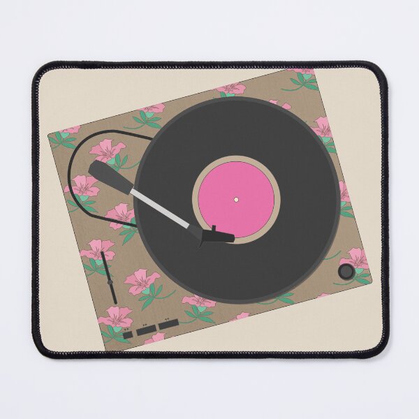 Item preview, Floral Pink Retro Turntable designed and sold by dailycake.