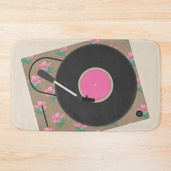 Item preview,  Floral Pink Retro Turntable designed and sold by dailycake.