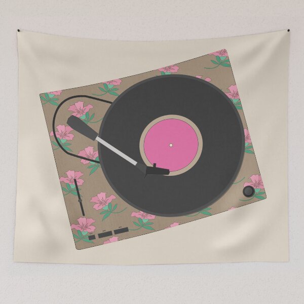 Item preview,  Floral Pink Retro Turntable designed and sold by dailycake.