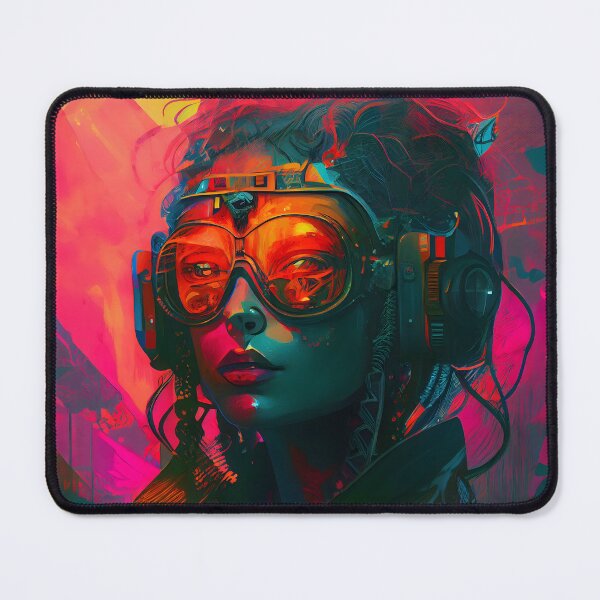 Item preview, Cyberpunk girl psychedelic surreal vaporwave alien vouge with glasses designed and sold by MLArtifex.