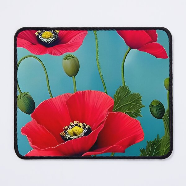 Item preview, Poppies on a blue background designed and sold by scottanderson2.