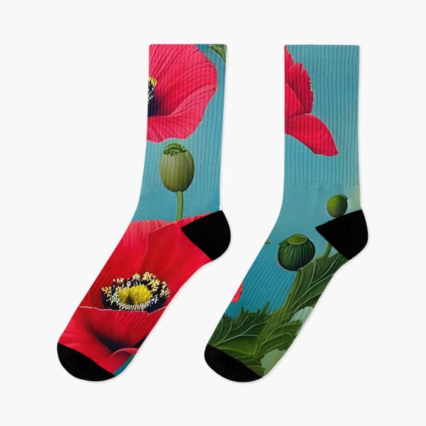 Item preview, Poppies on a blue background designed and sold by scottanderson2.