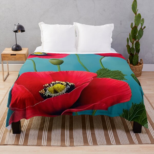 Item preview, Poppies on a blue background designed and sold by scottanderson2.