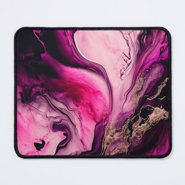 Item preview, Elegant modern magenta and black liquid art - Abstract black and magenta marble designed and sold by venella.