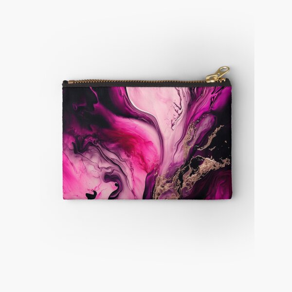 Item preview, Elegant modern magenta and black liquid art - Abstract black and magenta marble designed and sold by venella.
