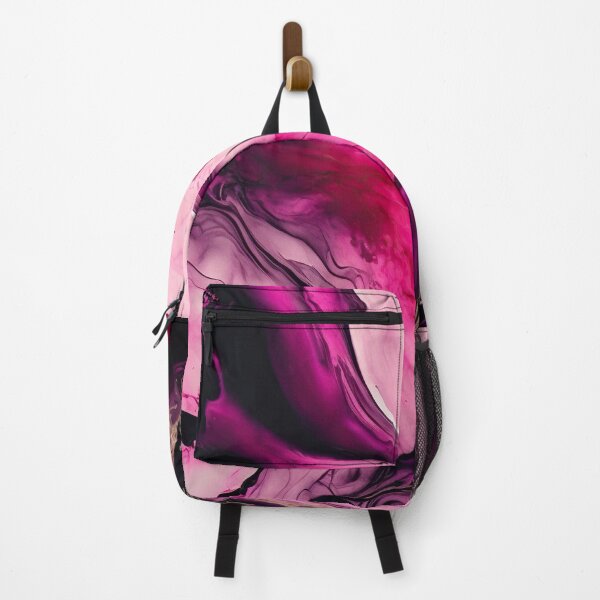 Item preview, Elegant modern magenta and black liquid art - Abstract black and magenta marble designed and sold by venella.