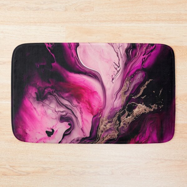 Item preview, Elegant modern magenta and black liquid art - Abstract black and magenta marble designed and sold by venella.