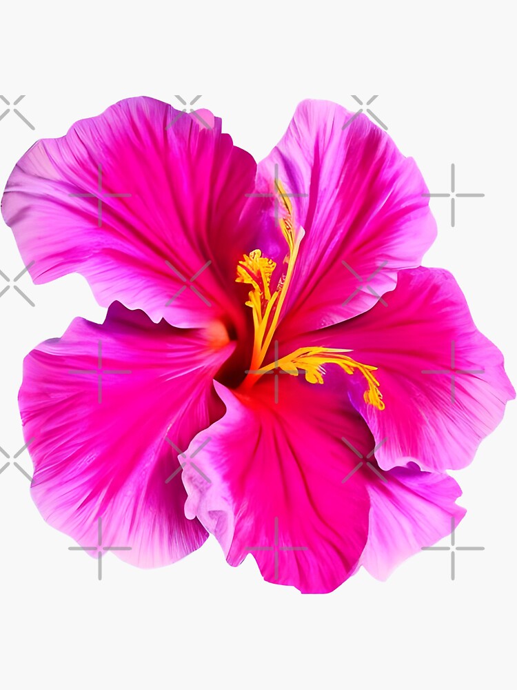 Pink Hibiscus Flower Sticker For Sale By Gramizzia Redbubble 