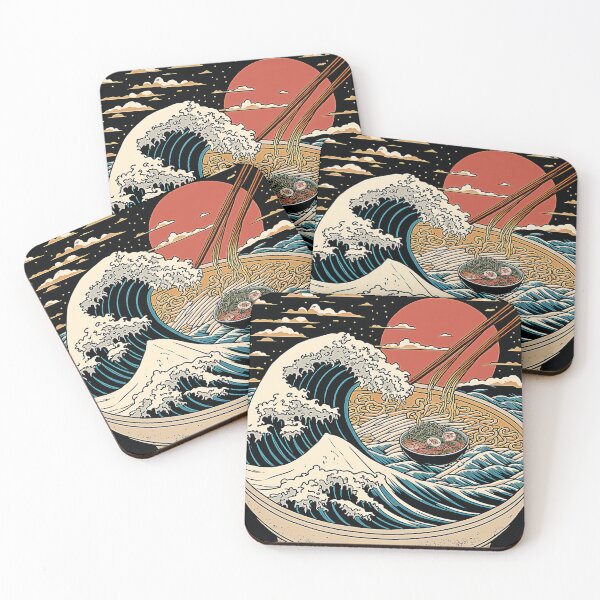 Item preview, Ukiyoe Ramen: A Traditional Japanese Woodblock Print of a Plate of Ramen Soup in the Ukiyoe Style. designed and sold by BotTastic.