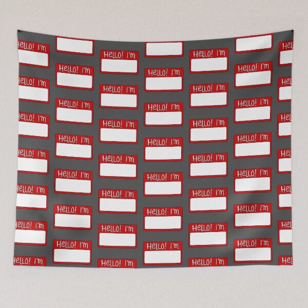 Item preview, "Hello i'm" nametag, emty. Self / personalise designed and sold by Gwebbel.