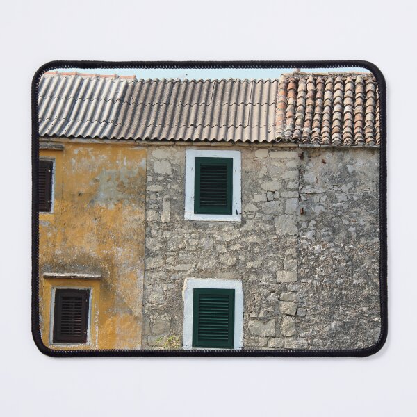 Item preview, Rustic historic, old, stone building with windows in Europe, Croatia designed and sold by Angela Cini.