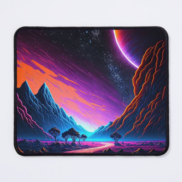 Item preview, Dreaming of a Neon Landscape From Another Universe designed and sold by Mullet Monkey.