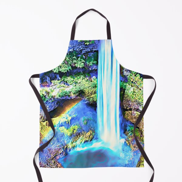 Item preview, Beautiful waterfall stream nature scenery landscape painting designed and sold by UnlockingDesign.