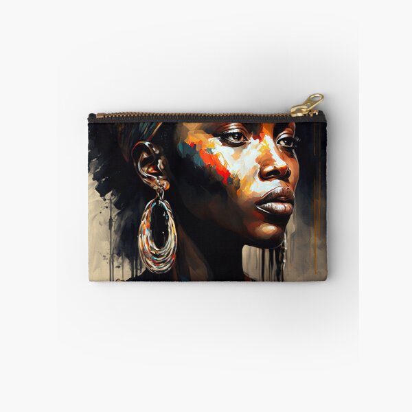 Aperçu de l'œuvre Femme africaine avec bandana et boucles d'oreilles créée et vendue par ShneorPerry.