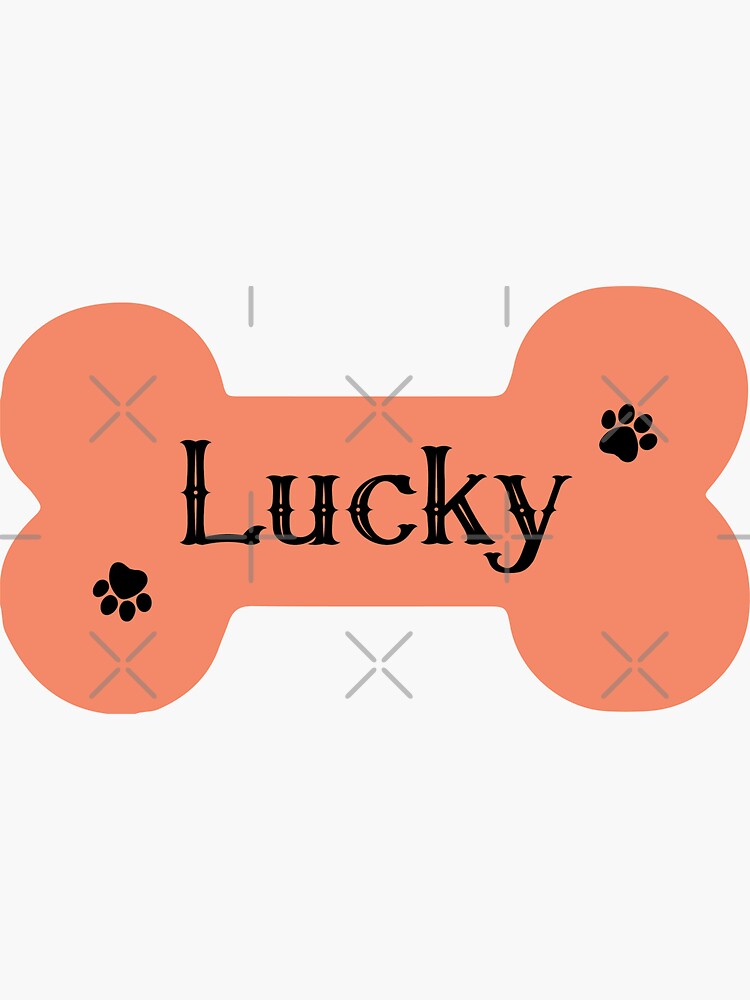  Lucky Dog Name Sticker For Sale By Creative art007 Redbubble