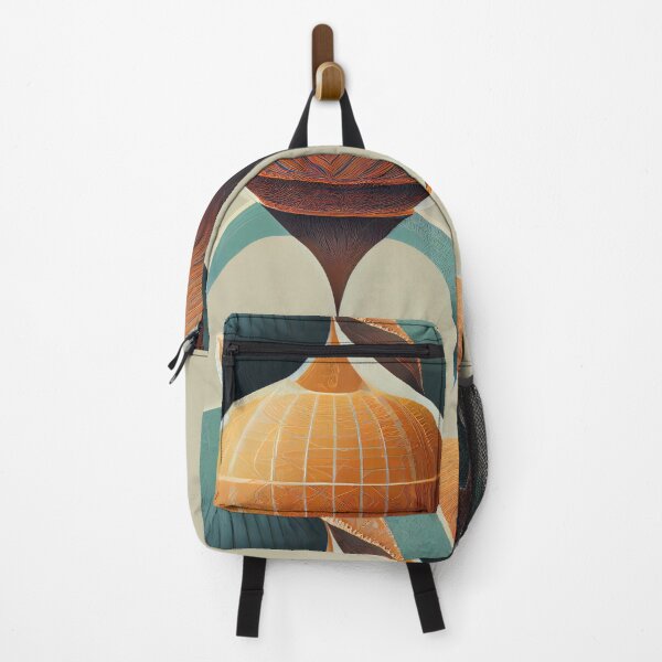 Item preview, Abstract asymmetrical design colored with shades of teal and pale orange designed and sold by PurpleHydrogen.