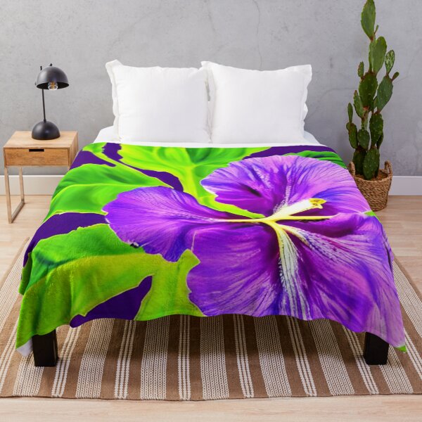 Item preview, Purple hibiscus flower pattern designed and sold by gramizzia.